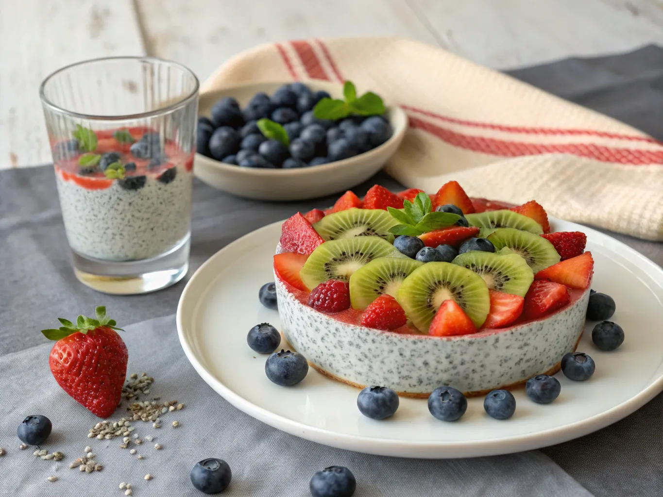 Bilde av chia pudding med frukt og bær